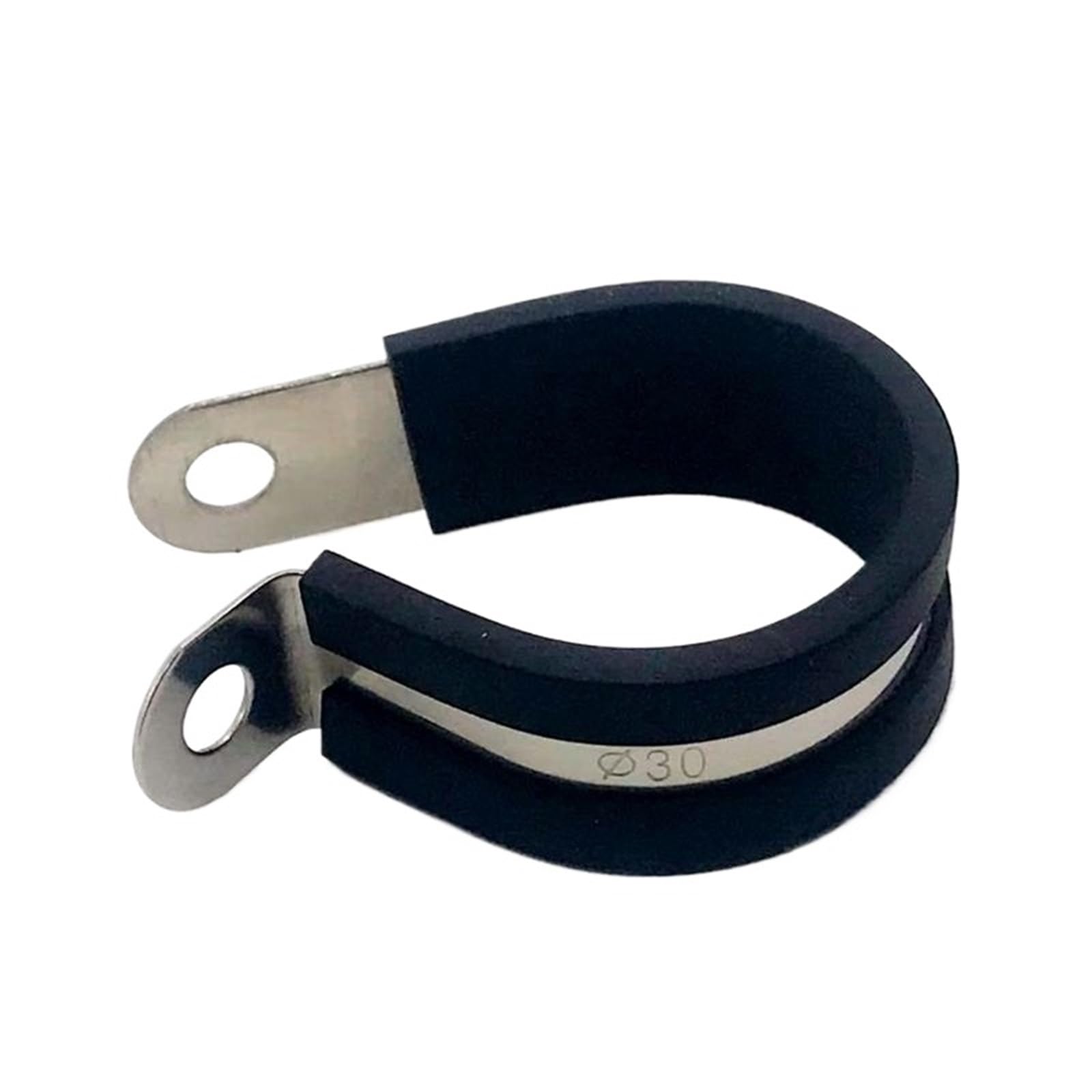 10Pcs Rubber Lined P Clips - 6-45MM 304 Stainless Steel Hose Pipe Clamps for Cable Mounting(45mm)