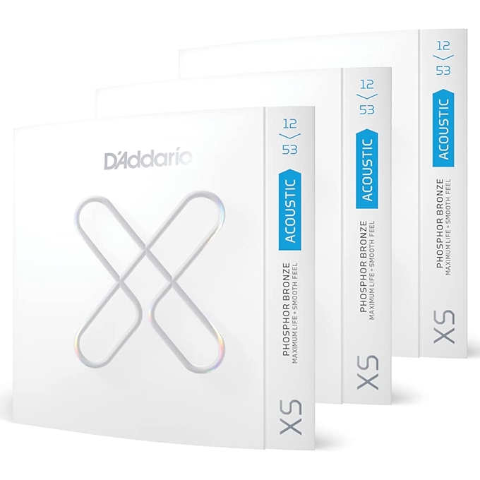 D'Addario 弦乐器 吉他弦 XS磷铜涂层轻弦 6弦套装（3包）