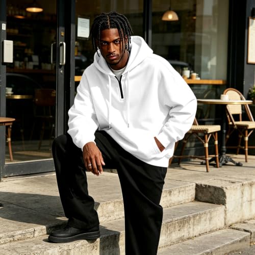 Fleece Hoodie Men Comfy Quarter Zip Pullover Sweatshirt Sweat Shirts - image 6