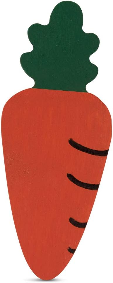 3 Sturdy Carrot Wood Cutouts 6 x 2-1/2 in, Smooth Unfinished Wooden Ornaments, Craft Carrots, Wooden Shapes for Crafts, by Woodpeckers