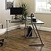 Walker Edison Ellis Modern Glass Top L Shaped Corner Gaming Desk with Computer Keyboard Tray, 51 Inch, Silver