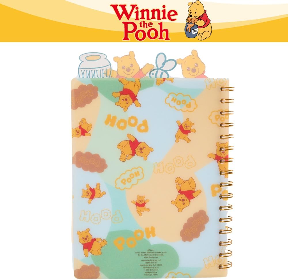 Disney Winnie the Pooh Tab Journal Spiral Notebook, Ballpoint Pen, Sticky Tabs, 96 Lined Pages - Image 5