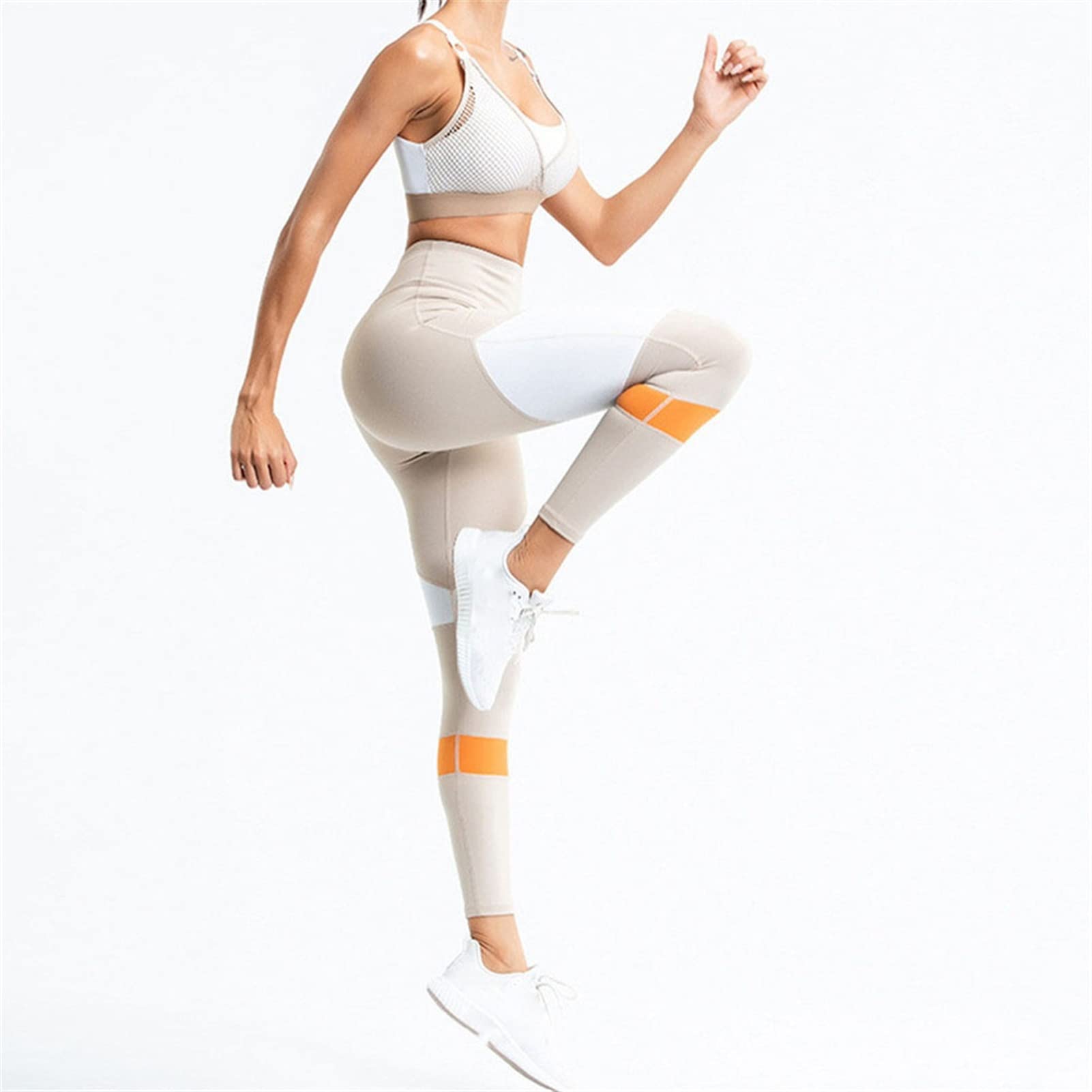 Zestaw odzieży do jogi, 2-częściowy zestaw dresów treningowych, dla kobiet, Color Block Quick Dry Trening, 2 sztuki, garnitur tłokowy do jogi, ochraniaczy, bez ramion, sportowy biustonosz z siateczki, zestaw do jogi, fitnessu, 2 sztuki