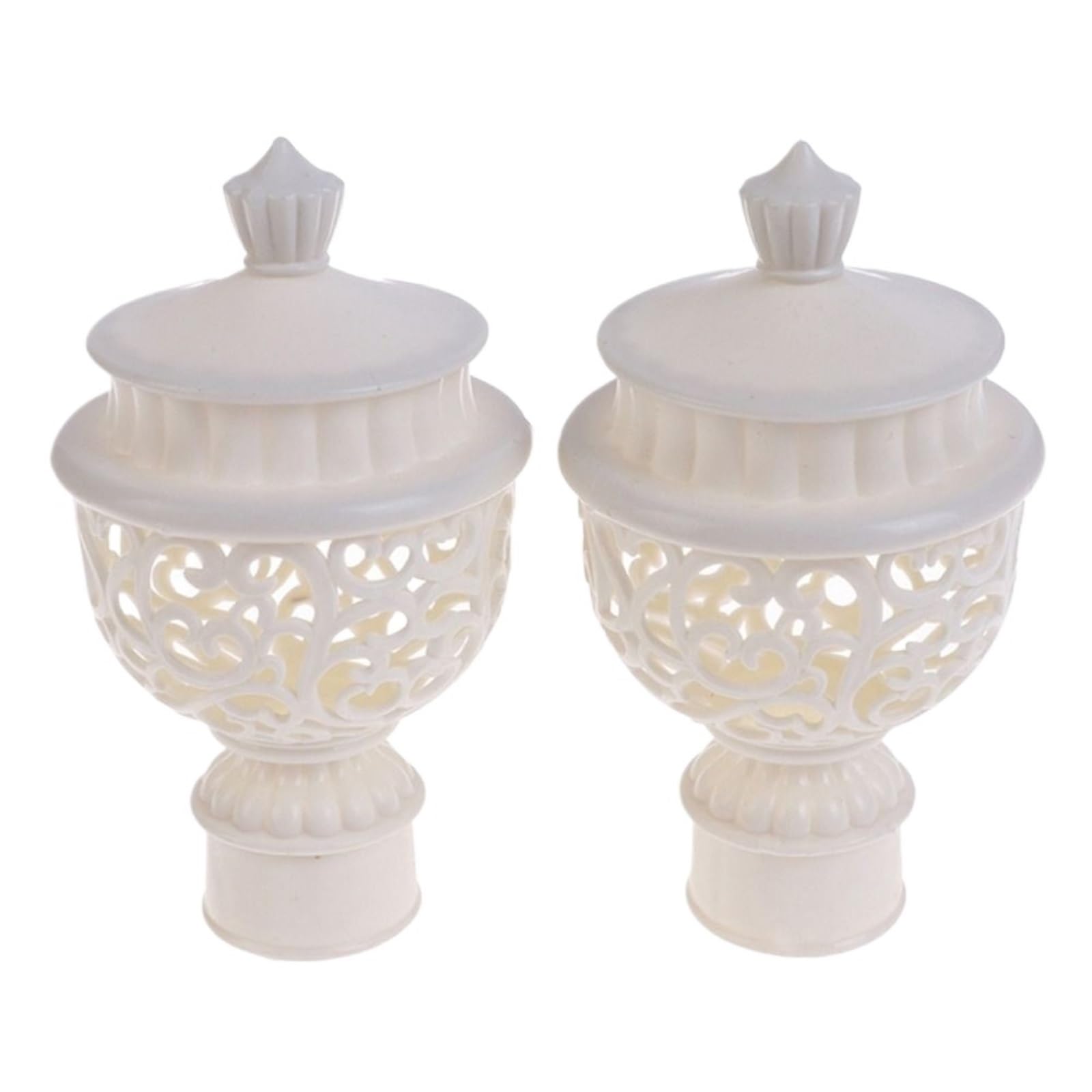 LUYSGBXR Curtain Rod Head Curtain Rod Cap Head Decorative Plastic Accessories Drapery Rail Ends(White)
