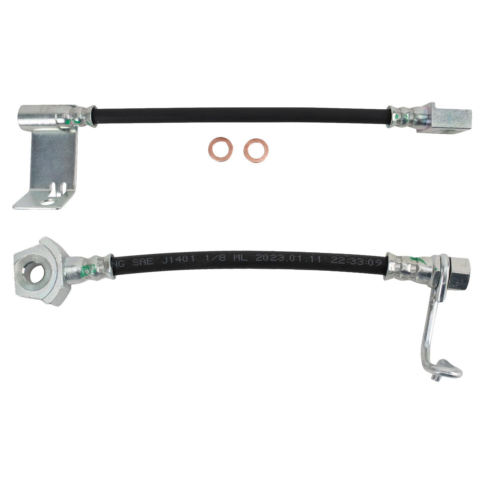 TRQ Rear Driver &amp; Passenger Side Brake Hose Set