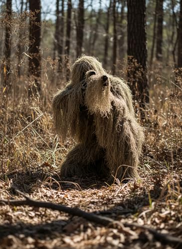 Ghillie Suit, 7-in-1 3D Camouflage Hunting Gear for Men/Women/Youth, Perfect Hunting Clothes Halloween Costumes Sniper Costume for Adult (Desert) - Thumbnail 4