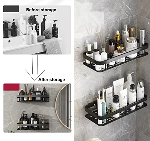 Shower Caddy(2 Pack), Bathroom Shelves Basket, Rustproof Toilet Shelf, No Punching Big Space Aluminum Organizer Rack For Home/Kitchen/Bathroom/Hotel #TOP1