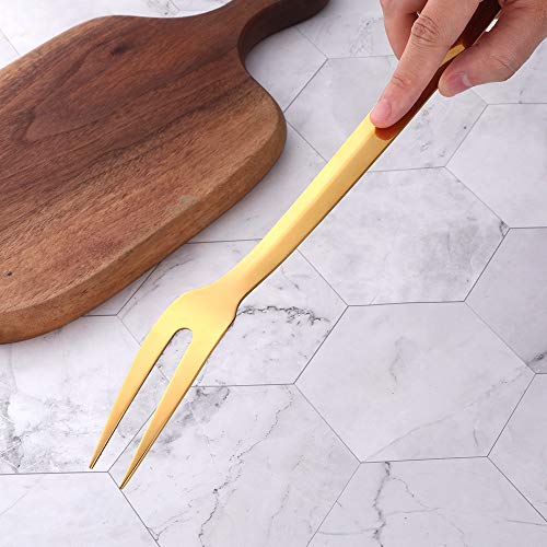BuyGo Gold Grill Fork - 12.28 Inch Stainless Steel Cooking Fork, Heat Resistant - Thumbnail 4