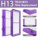 HAPF30AT-Total Air HEPA Type Filter Compatible with Holmes AER1 Aller-gen Remover Filter for HAPF300AP-U4 and HAP242-NU, Funmit 4 True HEPA Filters & 8 Activated Carbon Pre-Filters, Purple