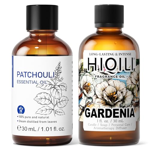 HIQILI Aceite Esencial de Pachulí 30ML y Aceite de Fragancia de Gardenia 30ML