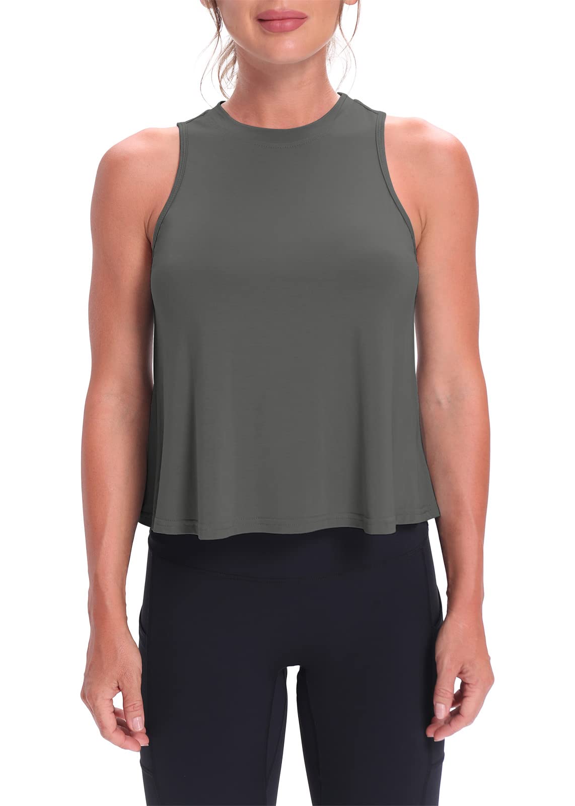 Mippo Camisetas Cortas para Mujer, Camisetas de Entrenamiento para Mujer, Camisetas sin Mangas Cortas con Vuelo, Camisetas atléticas