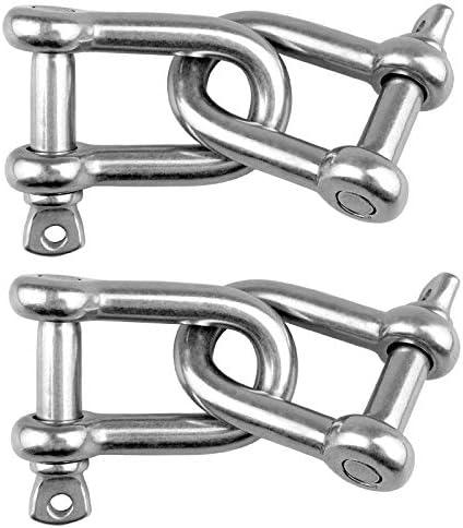 DEHUA 4PCS D Shackle, Heavy-Duty 304 Stainless Steel D Ring, Durable M8 D-Type Load-Bearing Hook Ring, Used for Towing/Installation/Camping/Climbing/Outdoor Sports/Hiking/Travel