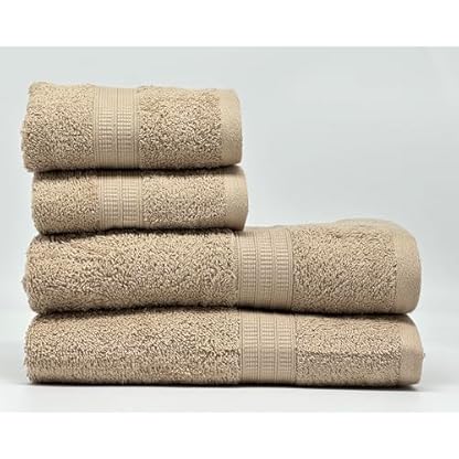 Bassetti Superweiches Handtuch-Set, 480 g/m², 100 % Baumwolle, 4-teiliges Set, saugfähig, flauschig (Kordel, 2 mit 60 x 110 cm + 2 x 40 x 60 cm) – Bild 4