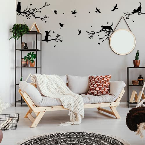 PLIGREAT Birds Tree Branches Wall Stickers