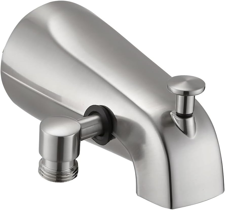Bathtub Faucet Slip On Shower Tub Spout with Diverter for Spray Head,Bath Tub Faucets Spout Replacement with Diverter for Handheld Shower Head Sprayer Hose Brushed Nickel