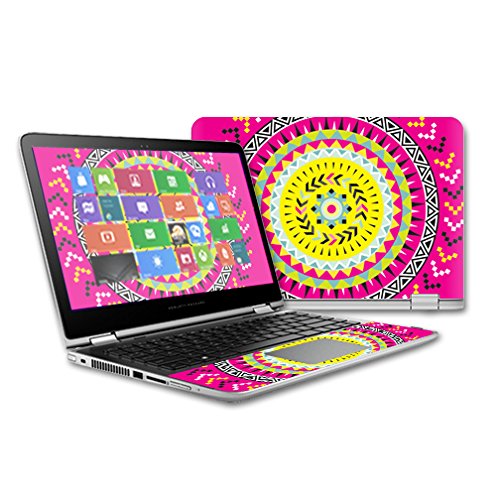 MightySkins Skin Compatible with HP Pavilion x360-13 (2015) Touch Laptop case wrap Cover Sticker Skins Pink Aztec