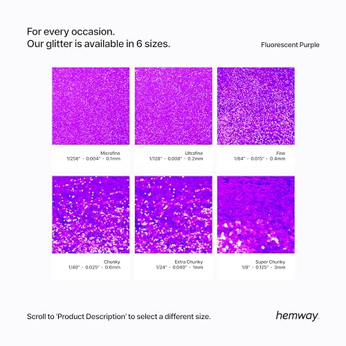 Hemway Ultra Sparkle Glitter Fluorescent Purple 100g Extra Chunky - Image 3