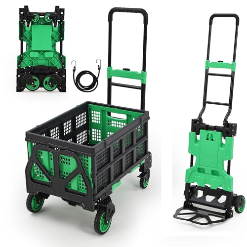 Carretilla plegable 2 en 1 con cesta 330 lb capacidad