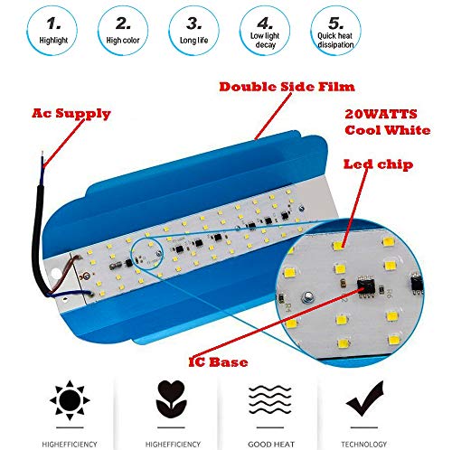 Image of MLD 10 Watts Patra Body Led Flood Lights helozen outdoor Portable Replace Wall lamp ip65 (10 watt,Colour-White)-Pack of 6