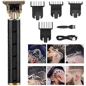 Hair Clippers for Men Women, Cordless Rechargeable Hair Trimmer Metal Body Cutting Grooming Kit Beard Shaver Barbershop Professional (Black Spiral)