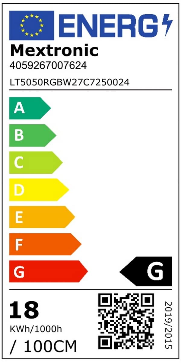 LED Strip 5050 RGB + blanco cálido (2700K) 90W los 500CM 24V IP20