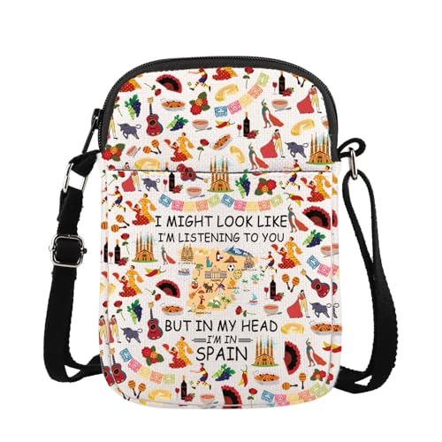 MYSOMY WSNANG - Mala cruzada de viagem para Espanha, bolsa de ombro para Espanha, presente de lembrança de Espanha, presente para amantes de Espanha, mercadoria de Espanha, Reino Unido Espanha Cb