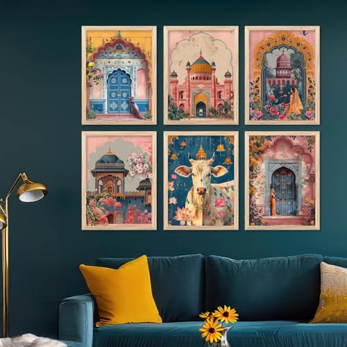 Image of kotart Madhubani Art Paintings with Frame for Home Decoration- Painting for Wall Decoration - Traditional Framed Painting for Living Room Bedroom Office Decor - (19X25 inch, C)