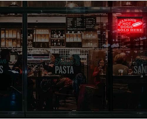 Miniatura 3 de 110250 Delicious Hot Dog Sold Here Fast Food Cafe Shop - Letrero de neón con luz LED (12 x 8 pulgadas, rojo)