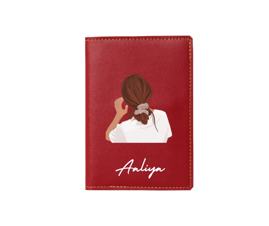 Image of Unisex Passport Cover for Men & Women | Printed, Classy & Stylish | Vegan Leather Passport Cover for Travel (UV Wine)
