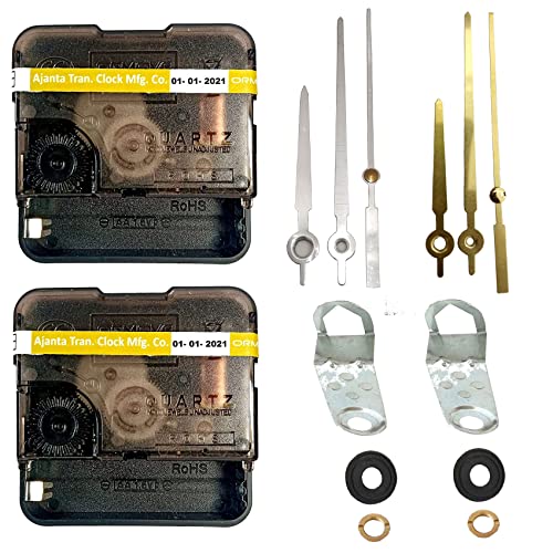 Image of Combo of Ajanta Mfg. Quartz Ticking Wall Clock Machine only, Movement Machine for Wall Clock with Needles, Made in India (Pack of 2)