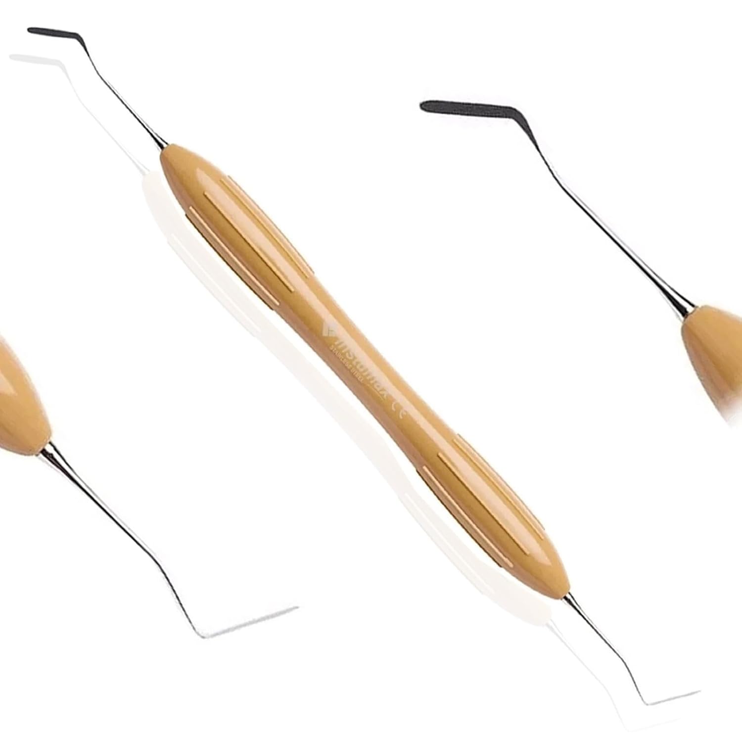 Dental Composite Filling Instrument Applica Brown with Ergonomic Silicone Handle, Composite Modeling and Contouring Tool, Single Instrument