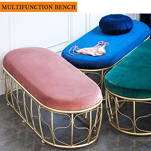 Banc en velours vert 80cm avec piétement doré chic pour entrée - 8