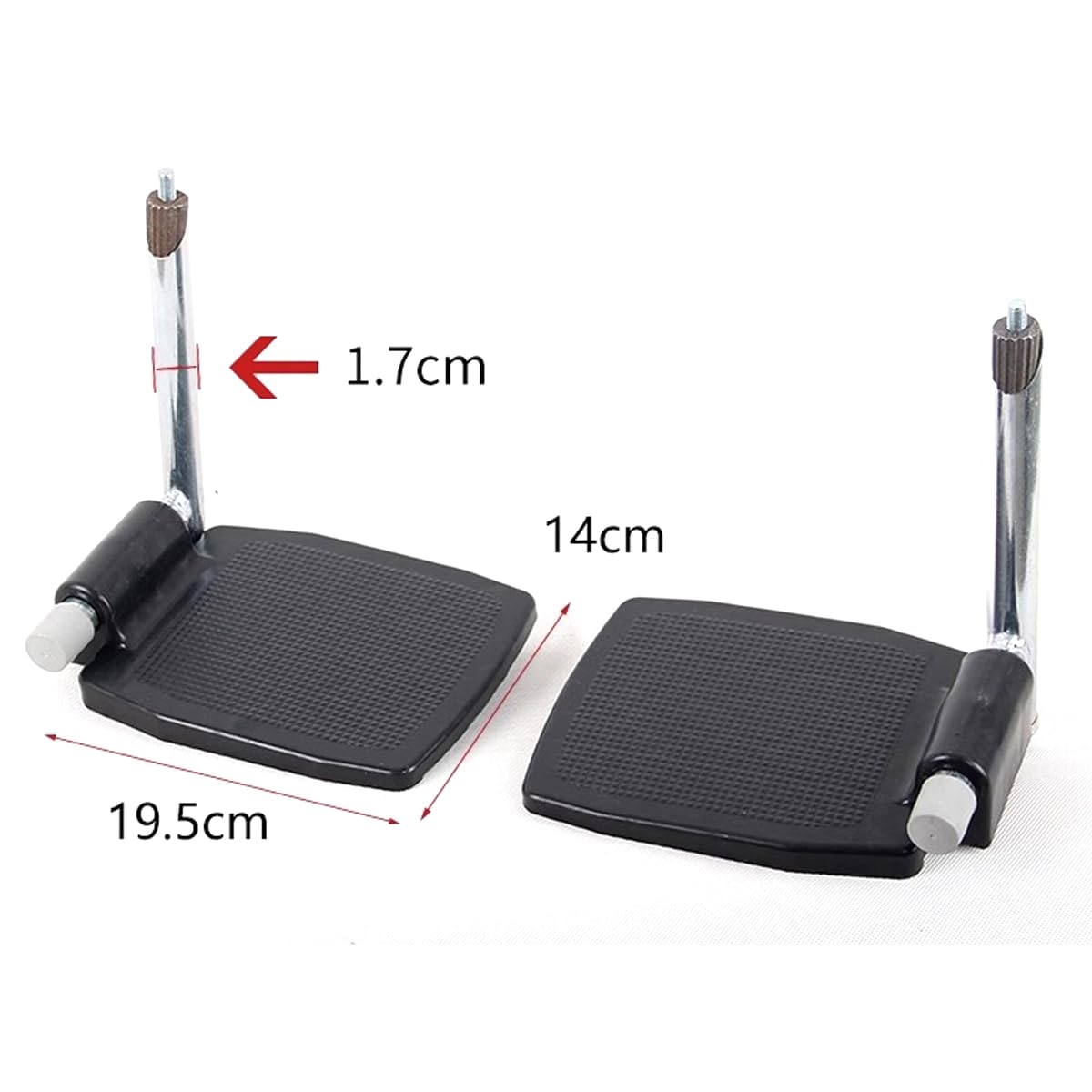 Sarini Reposapiés para silla de ruedas, a prueba de arañazos, universal, accesorios para sillas de ruedas, equipo resistente, fácil de instalar, plástico con poste