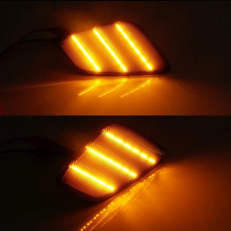 Générique Lampe De Clignotant Feux Latéraux Dynamiques LED Ambre Pour Jeep Pour Wrangler TJ 1997 – 2006 Clignotants Avant De Voiture 2 Pièces(Smoked B)