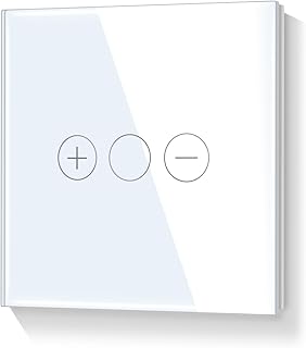 Liaonfoy WIFI Wlan Dimmschalter Unterputz Glas Touch Screen LED Dimmbar Lichtschalter Kipplichtschalter Weiß 90-250V 2.4GHz Smartphone Steuerung fuer Smartlife Alexa tuya Neutralleiter Wird Benötigt