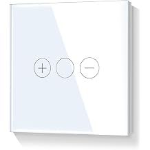 LIAONFOY WiFi Dimmer Switch, Flush-Mounted Smart Touch Light Switch, Glass Touch Screen, LED Dimmer, White
