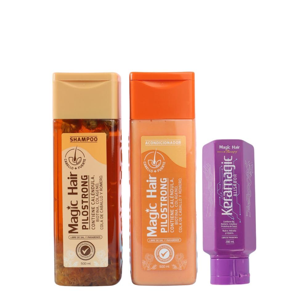 Magic Hair shampooo y acondicionador pilostrong + keratina keramagic (3 pack) Magic Hair Shampoo Colombia, Magic Hair Colombia