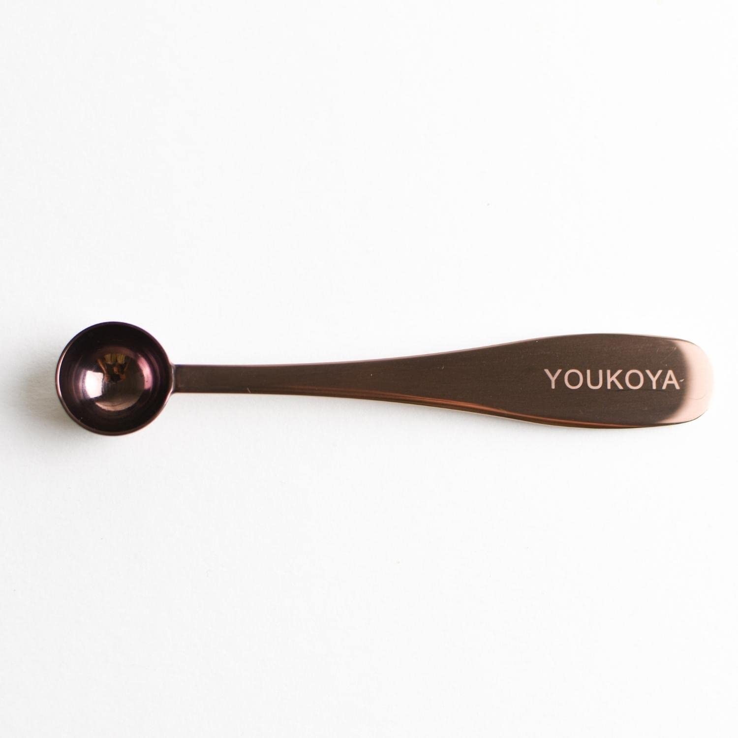 Youkoya - 1 gram Measuring Spoon - Perfect for 1 portion of Matcha Green Tea Powder - Made with stainless Steel Metal - Long Handle (11cm) - Copper color - Durable and Dishwasher Safe