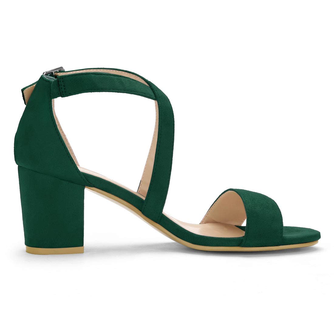 Allegra K Crisscross Ankle Strap Block Heel Sandals Sandalia de tacónMujer