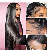 Straight Lace Front Wigs Human Hair 13x4 HD Lace Frontal Wigs 180% Density Brazilian Virgin Human...