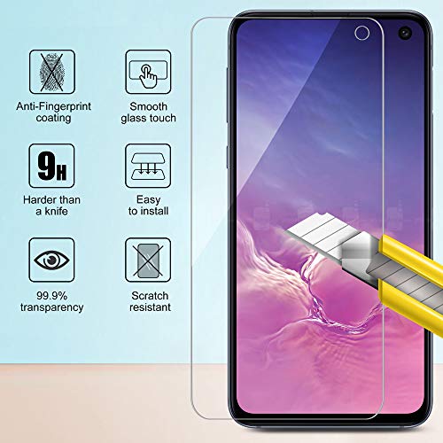 UniqueMe [3 piezas de vidrio templado compatible con Samsung Galaxy S10e, protector de pantalla [sin burbujas][9H dureza] cristal