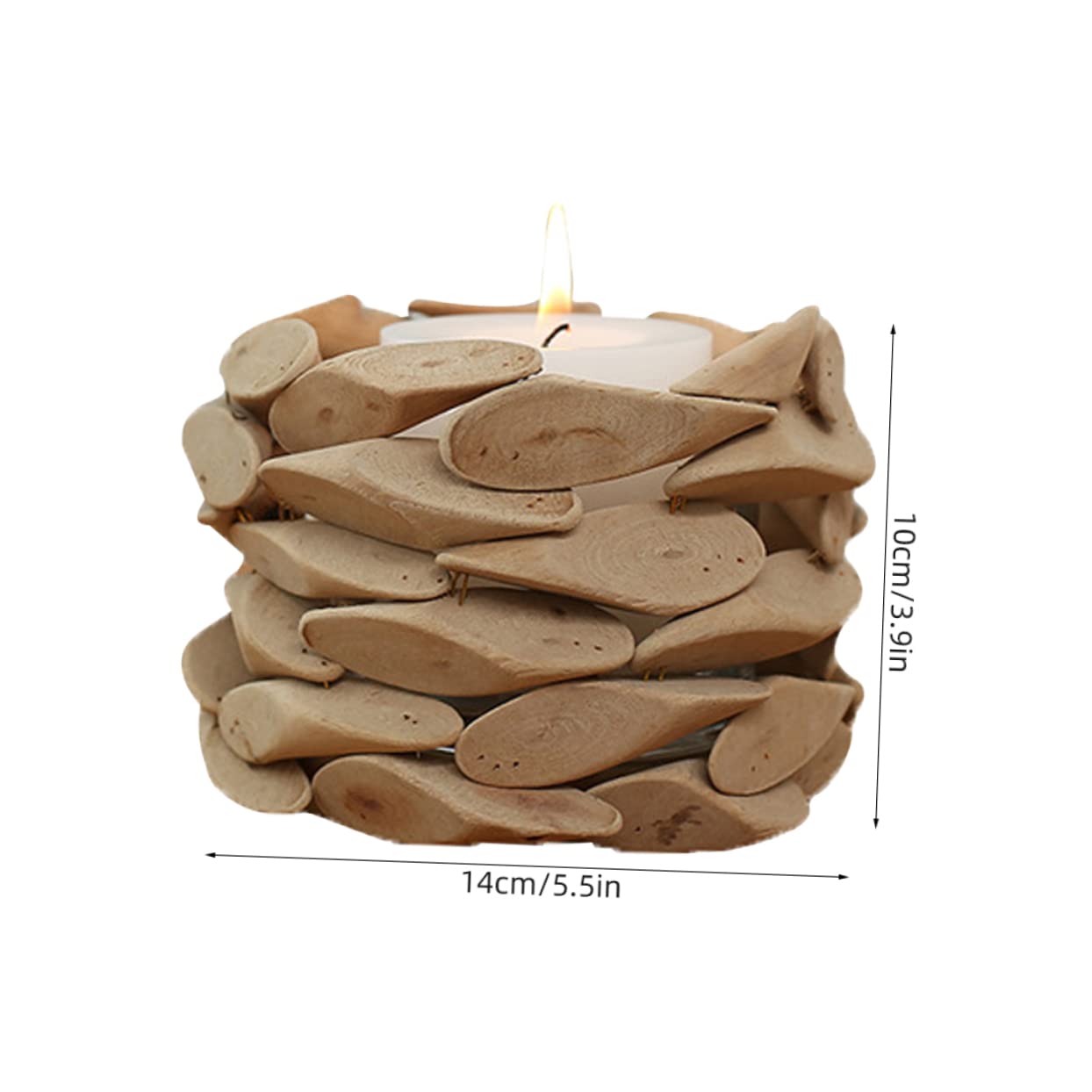 Kerzenhalter für Warme und Romantische Atmosphäre Handgefertigter Runder in Khaki als Hochzeitsdeko und Wohnaccessoire für Zuhause und Schlafzimmer