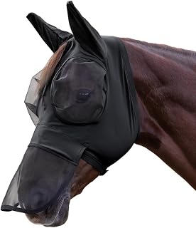 Waldhausen VB - Máscara antimoscas con protector nasal, color negro