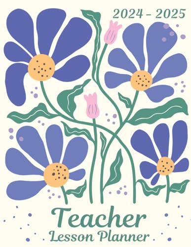 Teacher Lesson Planner: Weekly and Monthly Agenda & Record Book For Class Organization and Planning | Academic School Year | Violet Floral (HM202)