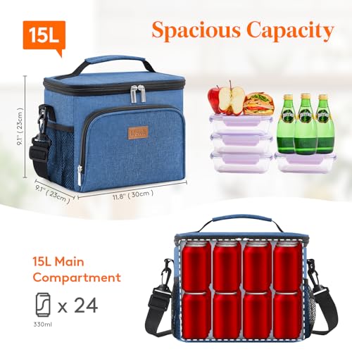 Lifewit Insulated Lunch Bag for Men Thermal Lunch Box for Women Cool Bag Reusable Leakproof Lunch Tote Bag with Adjustable Shoulder Strap for Adult for Work/Picnic/Beach - Image 3