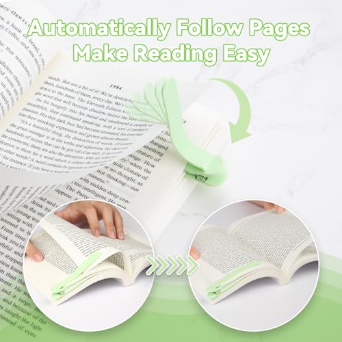 Image of 6 PCS Automatic Bookmark, Smart Bookmarks for Women Men Book Accessories Silicone Book Mark Bible Book Markers Book Marks for Reading Book Lovers Gifts Bookish Gifts Birthday Party Favors for Kids