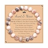 Auntie Gifts Niece Gifts From Auntie Aunt Birthday Gift Pink Zebra Jasper Bead Bracelet Gifts For Aunt Unique Thanksgiving Day Christmas Gift For Aunt Women Jewelry Graduation College Gifts For Niece