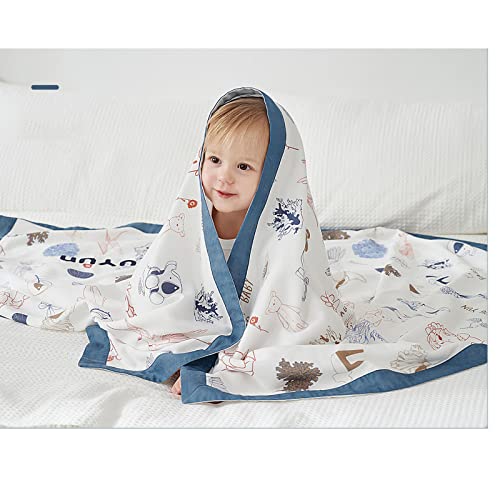 HzHbGHhWAN Manta Bebe Personalizada,Manta Bebé Algodón,100% Algodón Orgánico Suave,Manta De Sofá,Mantas para Bebés,Manta Transpirable Natural,Mantas Suaves y Acogedoras para,Style 4,110X140cm/44x56in