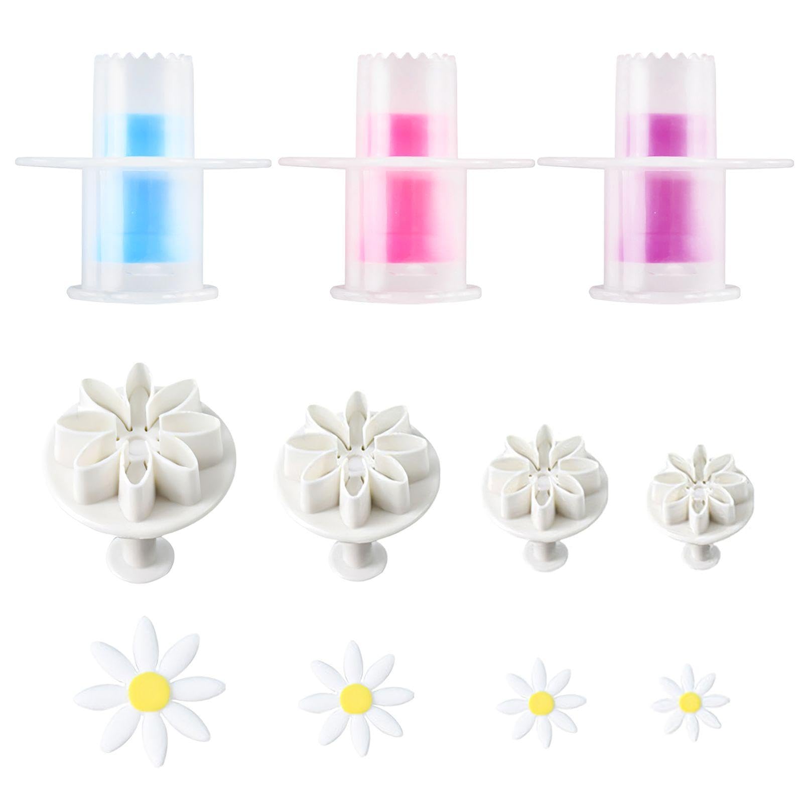 Ubsiuh Big Red 3 Piece Cake Core Collector And 4 Piece Daisy Mold, Dessert Baking Accessories, Kitchen Tools, Diy Cake Accessories.