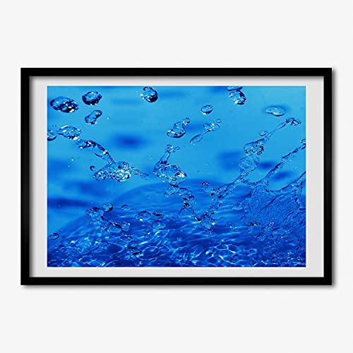 Cadre en bois moderne Tulup 70x50 cm avec affiche de gouttes d'eau pour décoration